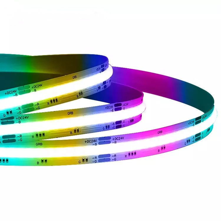 420leds/M Colorful COB LED Strip Lights 12V 24V Flexible RGB For Aluminum Profile