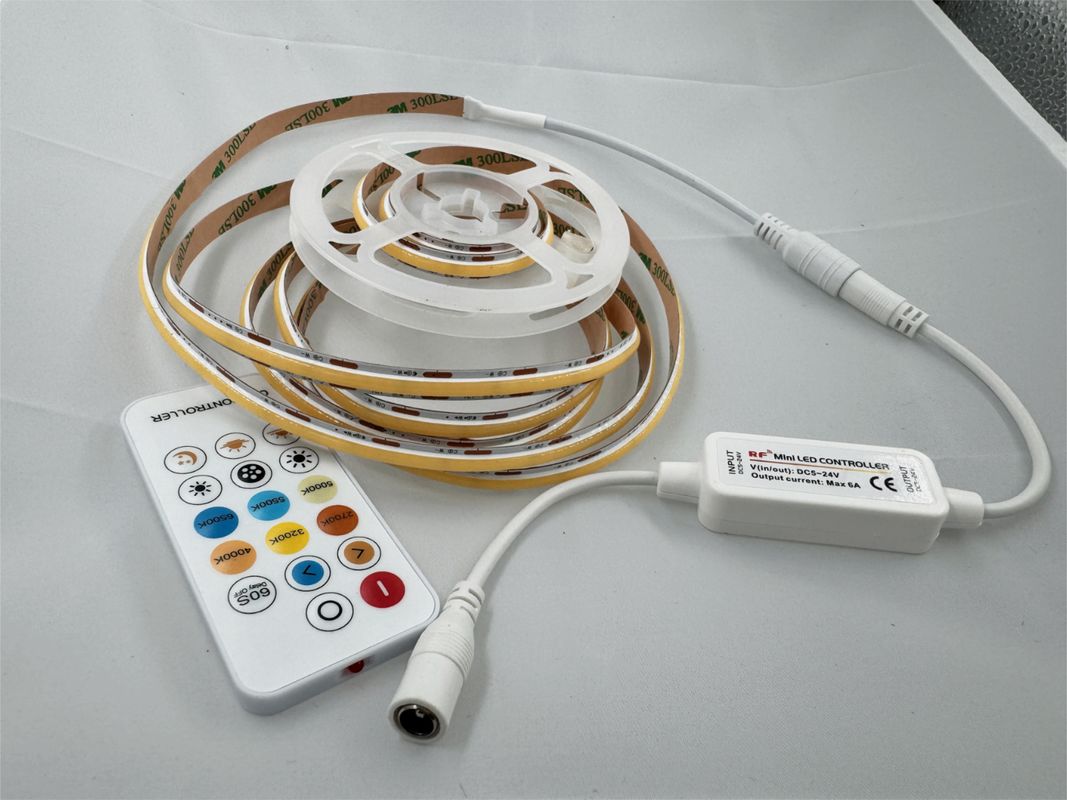 10 mm di larghezza 90 CRI 2700K+6500K CCT Flessibile COB Strip 560LED Sicuro utilizzo e facile installazione