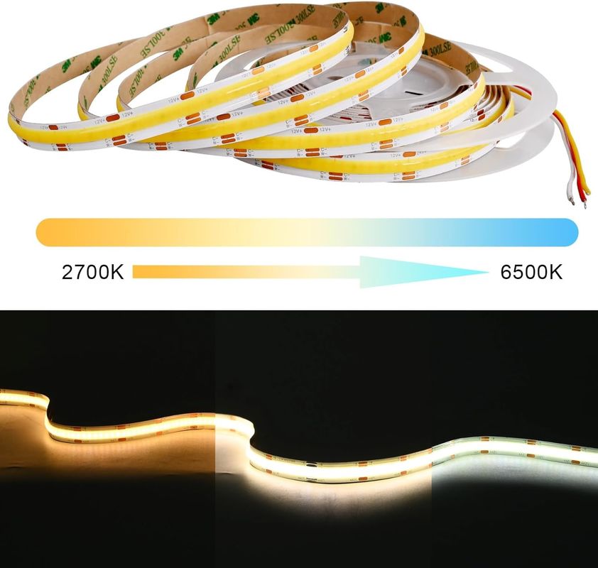 560LED COB LED Strip 90 CRI CCT COB 3M flessibile con adattatore e mini controller RF