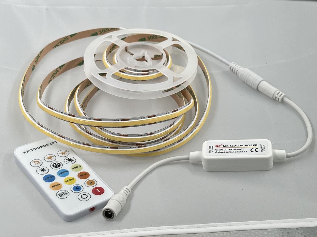 90 CRI COB 560leds CCT Dimmable LED Strip 8mm PCB per risparmio energetico