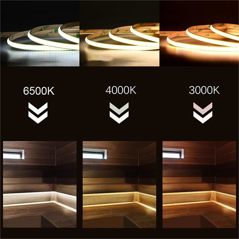 300LEDs Dampproof Personalizzabile 90Ra No-voltage COB LED Strip con 4cm di taglio lunghezza per l'illuminazione domestica
