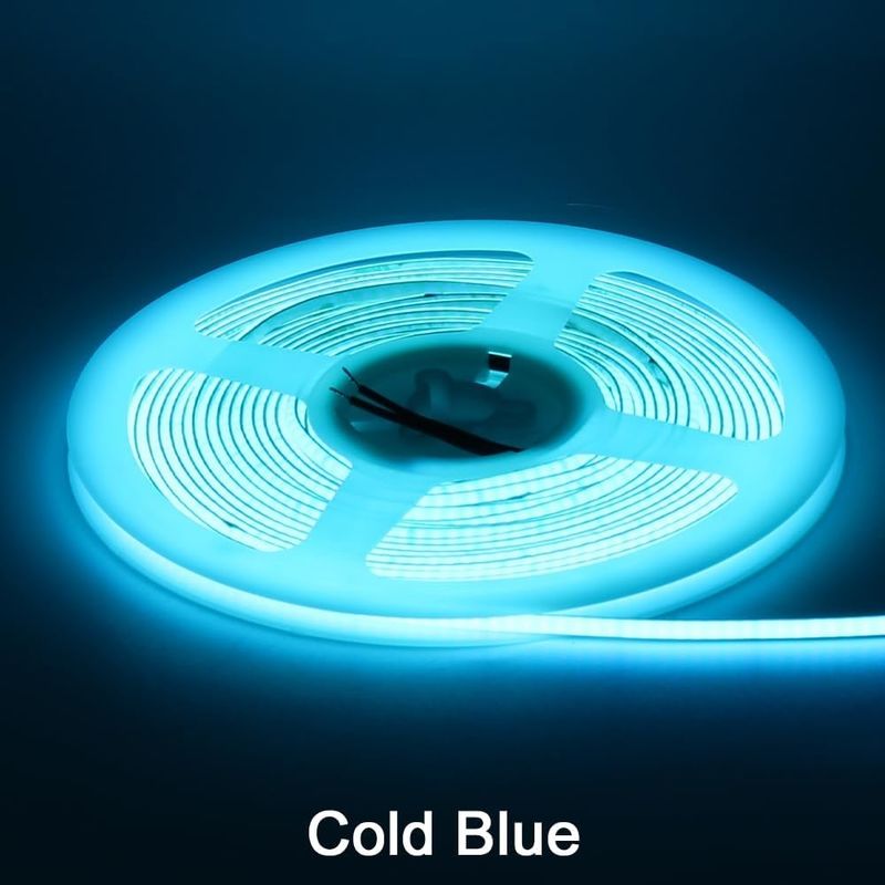 Larghezza 3 mm Super stretta COB LED Strip 400Leds / m Blu ghiaccio 5m durata più lunga Illuminazione personalizzata