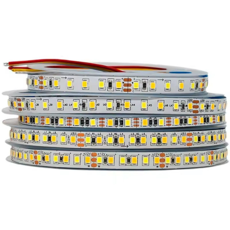 Fabbrica vendita Bicolore CCT LED striscia luce 24v Temperatura del colore regolabile 120led 12v luce 2835 LED striscia Decorazione