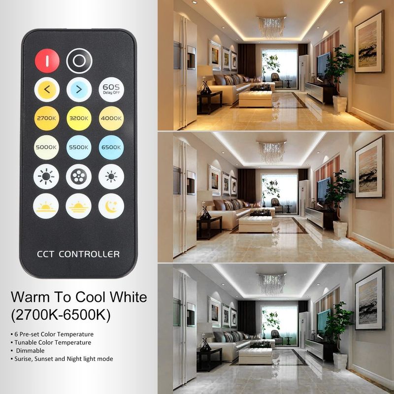 COB LED Strip Lights CCT (2700K-6500K Tunable) 2M 560LED/m CRI90 Led Tape Light Kit con scatola pacchetto led striscia per la casa