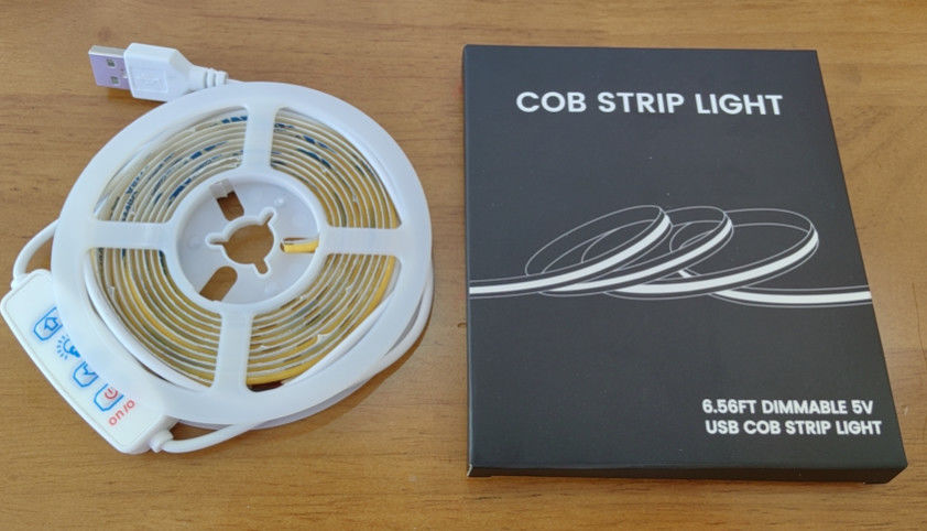 Nuovo modello DC5V COB LED Strip Lights 2M 300LED/m CRI90 USB Led Tape Light box Kit con box package led strip per la casa