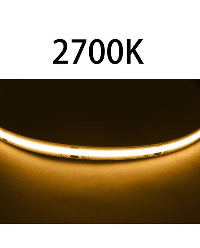Alte luci CRI DC24V COB480 5m/roll RA90 striscia di cocco per decorazione interna esterna striscia COB a profilo impermeabile