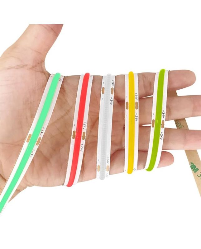 Certificato CE ROHS COB Strip Light Rosso Verde Blu Rosa Alta densità 480 Strip Light Flexible Board 24V 12V