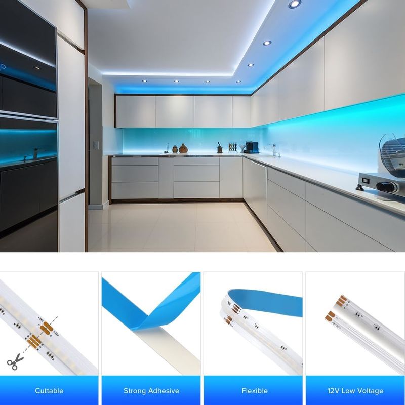 784 LED/m RGBW Chip COB LED Strip Dimmabile da -20°C a 60°C DC 24V Voltaggio di ingresso