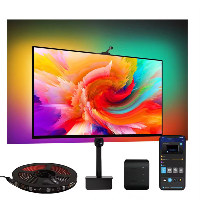 65-75 pollici Alexa Google Home Ambient Smart App Wifi Immersione TV retroilluminazione con fotocamera RGBIC