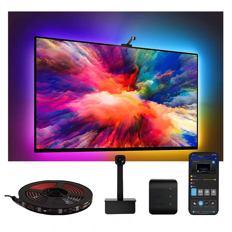 65-75 pollici Alexa Google Home Ambient Smart App Wifi Immersione TV retroilluminazione con fotocamera RGBIC