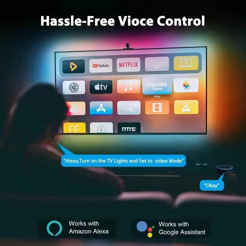 Decorazione per la casa 3.8M 5M USB IP20 TV LED retroilluminazione con musica WIFI TUYA Smart Home APP Control