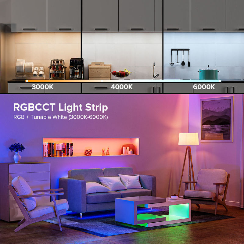 Ultra Bright 840 LED/m 24V DC COB LED Strip Light 12mm Wide PCB per l'illuminazione domestica e commerciale