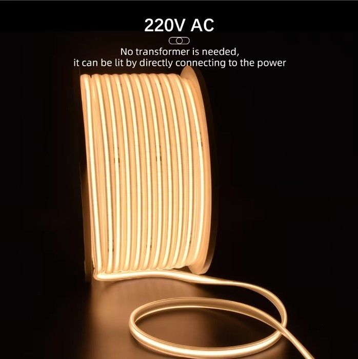 288 led alta tensione 110V 220V COB flessibile luce a striscia led 2700K 3000K 4000K 6000K