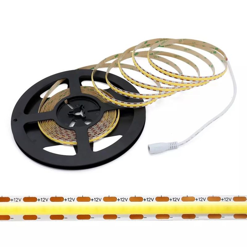 320Leds Flessibile LED Strip Bianco/Bianco Caldo DC24V 8mm Larghezza COB integrata luce a LED