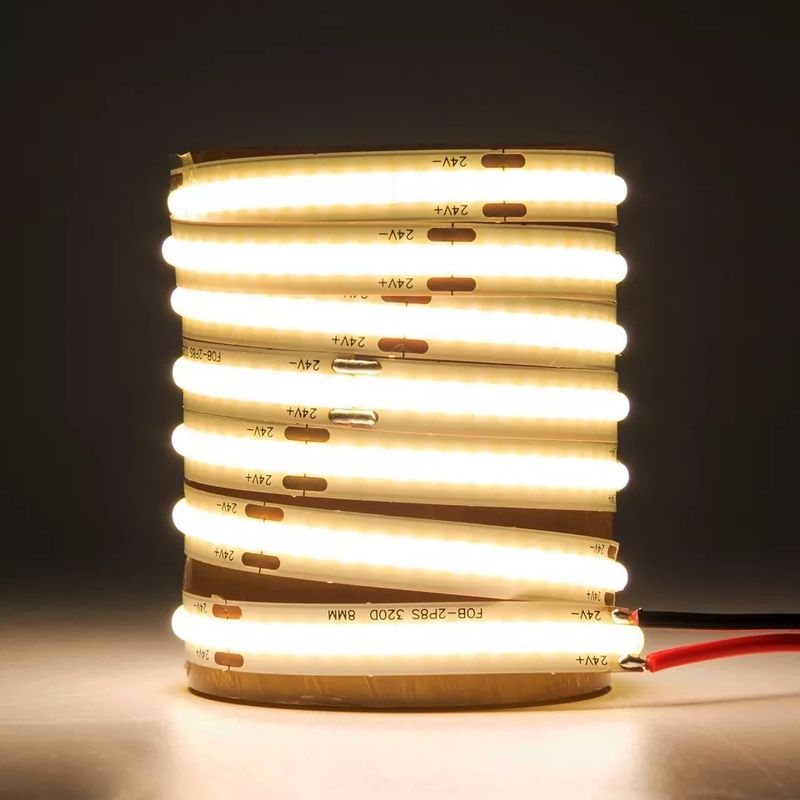 12V 24V impermeabile IP65 IP67 IP68 CRI90 Dimmabile 5M Flessibile COB LED Strip per interni esterni