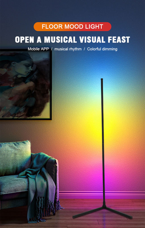 Illuminazione d'interno decorativa moderna Lampada da terra a LED RGB IC Smart Corner Atmosphere Light