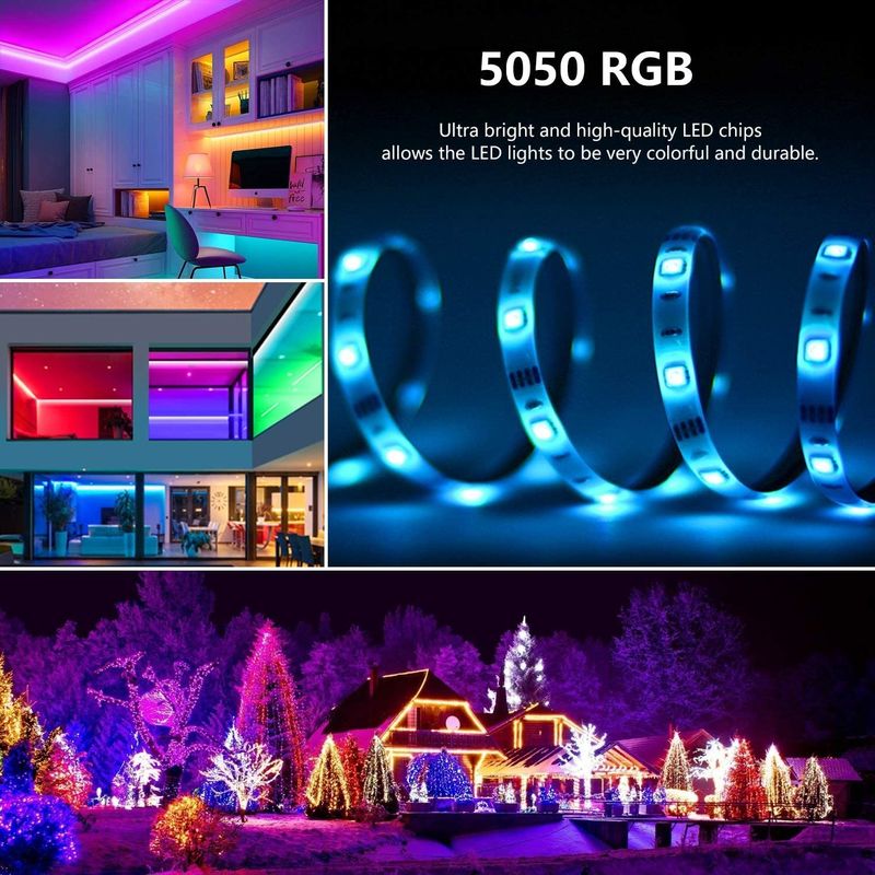 Smart LED Strip per la decorazione 12V 5V Controllo USB Sincronizzazione musicale e temperatura del colore RGB