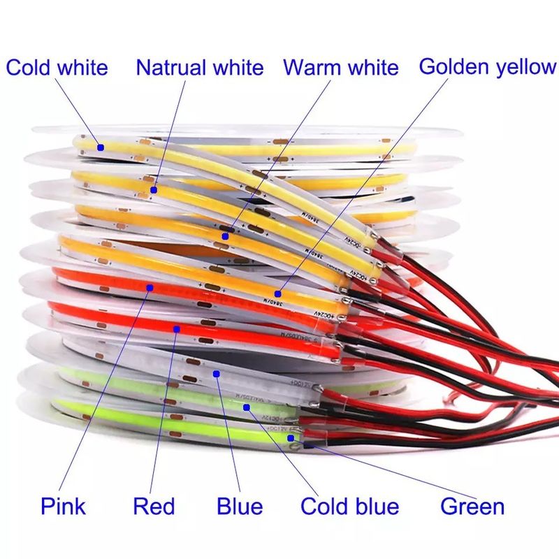 Flessibile Cob LED Strip con caldo colore bianco blu e 90lm/w Lampada efficienza luminosa