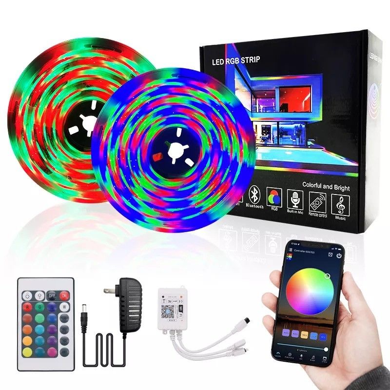 Home Bar LED Light Strips Garden Design Supporto Dimmer 12V 32ft Smart 5050 RGB 1670
