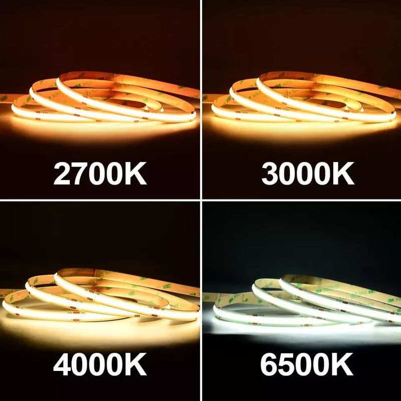 12W resistente all'acqua IP20 COB 480 LED 12V 8mm 10mm LED Strip Light per la decorazione del giardino