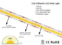120° angolo di fascio COB 320 LED 24V 8mm 10mm LED Strip Light per la decorazione del giardino