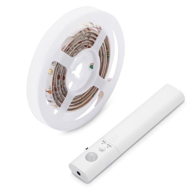 SMD2835 LED Strip Light con sensore di movimento 1m Lunghezza USB ricaricabile in modalità giorno e notte