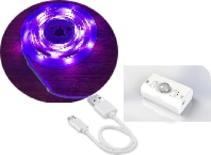 SMD2835 LED Strip Light con sensore di movimento 1m Lunghezza USB ricaricabile in modalità giorno e notte