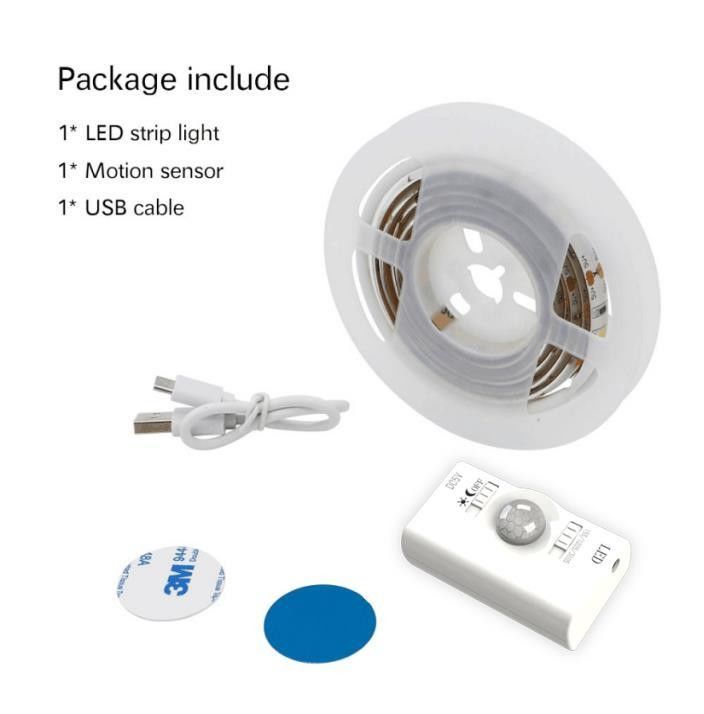 SMD2835 LED Strip Light con sensore di movimento 1m Lunghezza USB ricaricabile in modalità giorno e notte