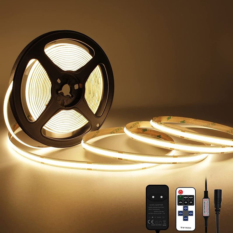 Flessibile su misura 320 480 LED Dc 5v 10000 lumens Caldo Bianco Rgb Fcob Cct Cob Led Strip Light Warehouse