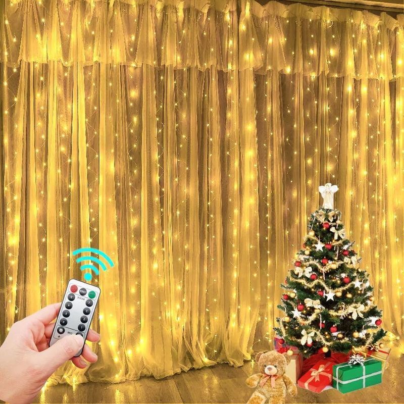 3500K Lampada a tenda LED bianca calda per decorazioni da letto 3x2.4m 240d Moduli di alimentazione USB