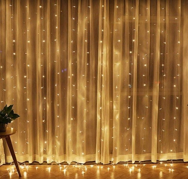 3500K Lampada a tenda LED bianca calda per decorazioni da letto 3x2.4m 240d Moduli di alimentazione USB