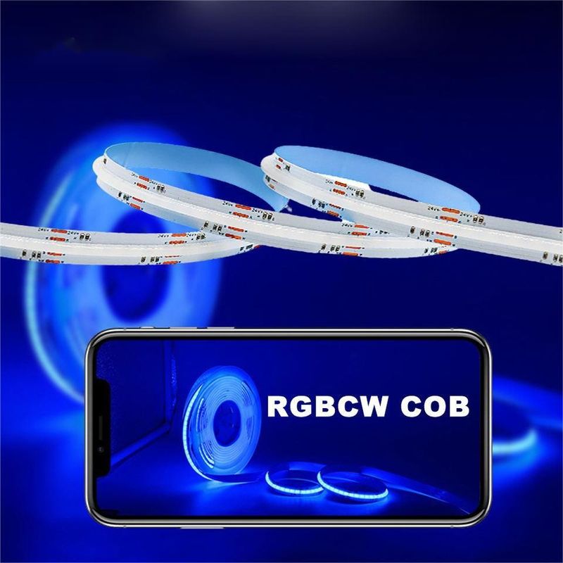 Nastro a LED 5m/lot Smd 320 384 840leds/m Acqueproof Flexible Cob Led Strip Dc 24v Ra90 RGBCCT 3000k 4000k 6000k