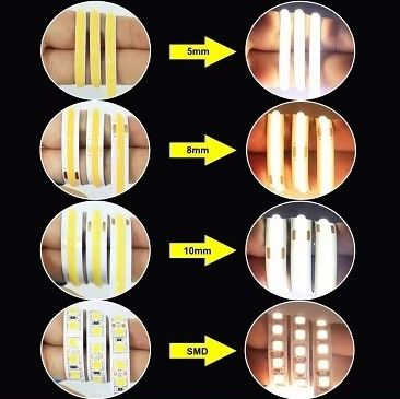 12v 24v 480 led Ce Rohs 3 Flessibile Light Cob Led Strip con Dimmer e Supporto Dimming