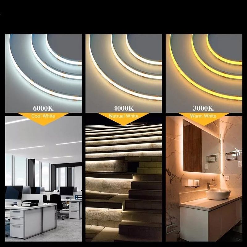 280 led/metro 12v 24v 220v Rgbw Cob Light Strip Cob Led Strip Lunghezza 50metri/roll