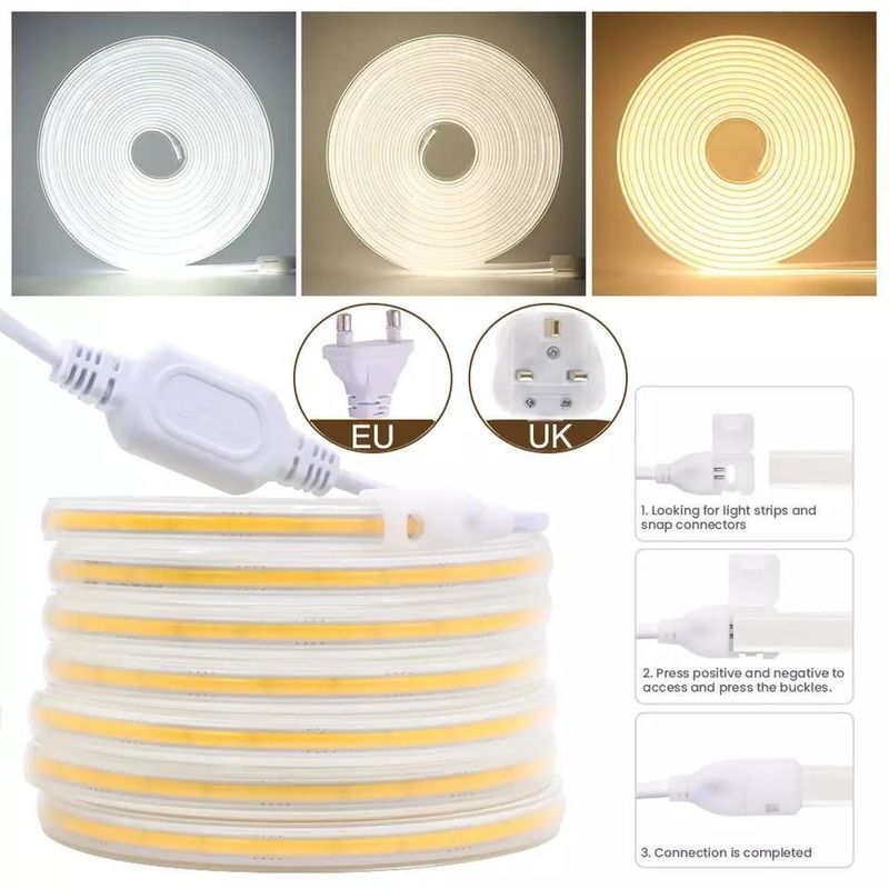 280 led/metro 12v 24v 220v Rgbw Cob Light Strip Cob Led Strip Lunghezza 50metri/roll