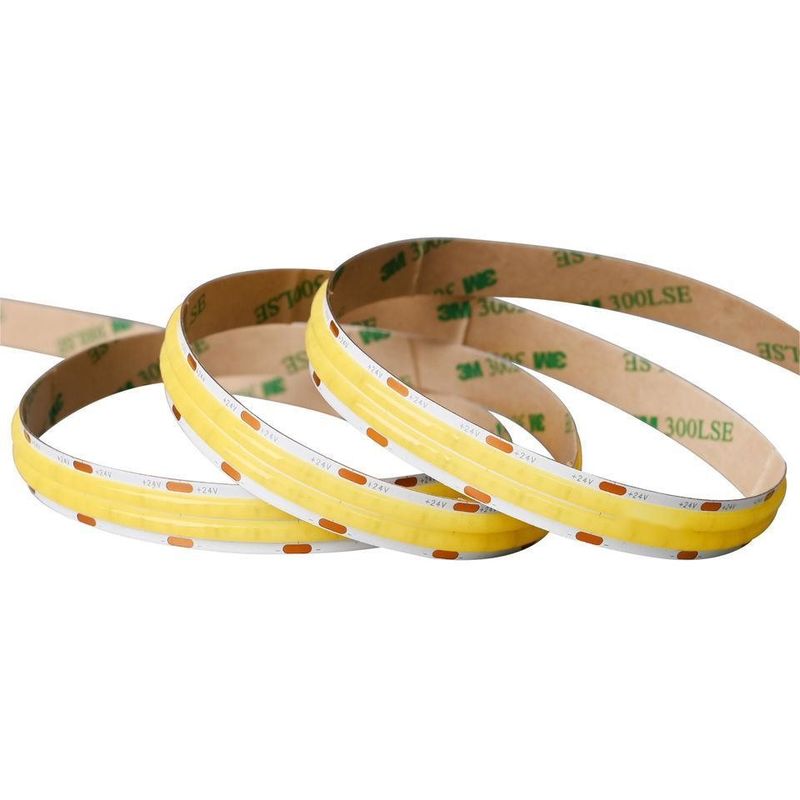 10m/roll doppie linee 600 led 12v 24v Ra80 12mm COB flessibile LED Flessibile Strip Light