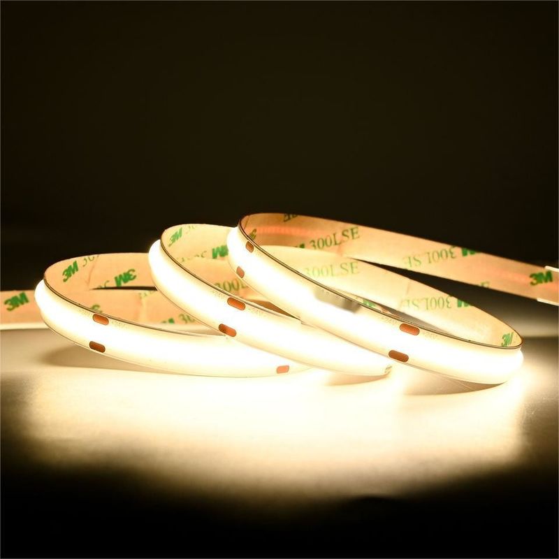 10m/roll doppie linee 600 led 12v 24v Ra80 12mm COB flessibile LED Flessibile Strip Light