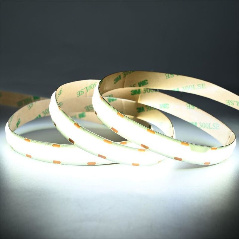 10m/roll doppie linee 600 led 12v 24v Ra80 12mm COB flessibile LED Flessibile Strip Light