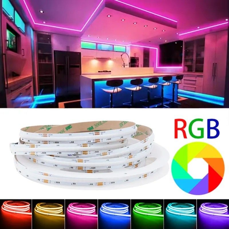 Lampada Flusso luminoso lm 1000 24V 576 led/metro RGB COB LED Soft Light Strip Diretto Buono