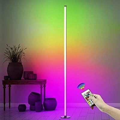Lampade da terra RGB a LED Lampade da terra da stand moderne con telecomando e dimmer di supporto