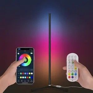 Lampade da terra RGB a LED Lampade da terra da stand moderne con telecomando e dimmer di supporto