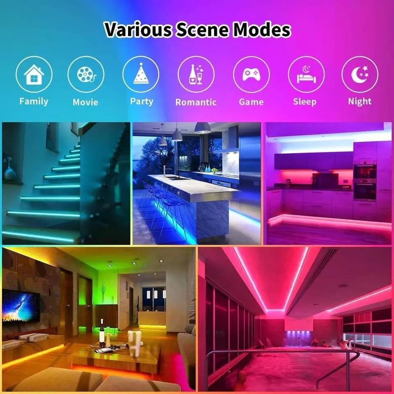 12V 5V 2835 5050 RGB WIFI Tuya Smart LED Light Strips Sincronizzazione musicale per decorazioni domestiche intelligenti