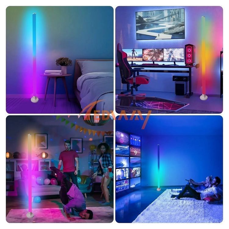 Lampada da pavimento da 150 cm colorata a controllo remoto per camera da letto
