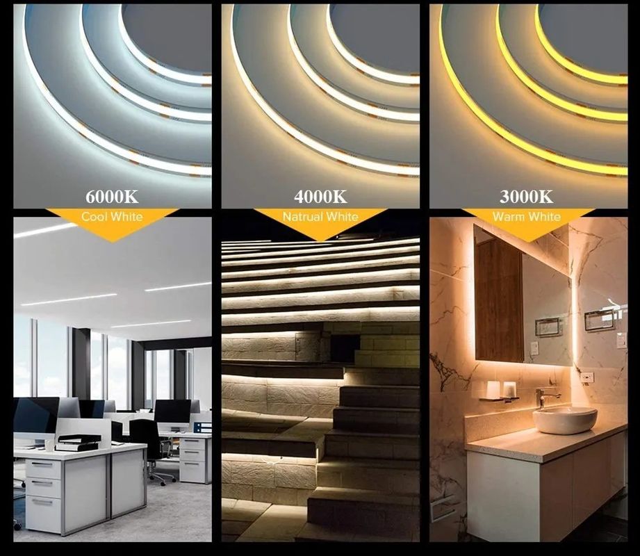 Illuminazione interna Striscia LED COB bianca calda larghezza 8 mm con materiale FPC LED RESISTOR