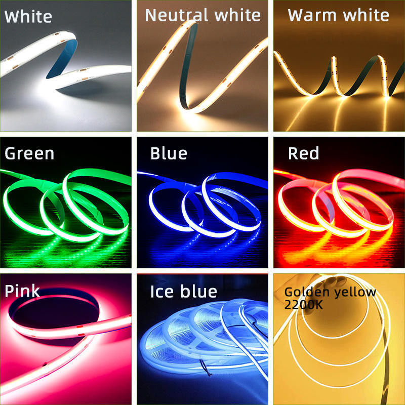 Illuminazione interna Striscia LED COB bianca calda larghezza 8 mm con materiale FPC LED RESISTOR