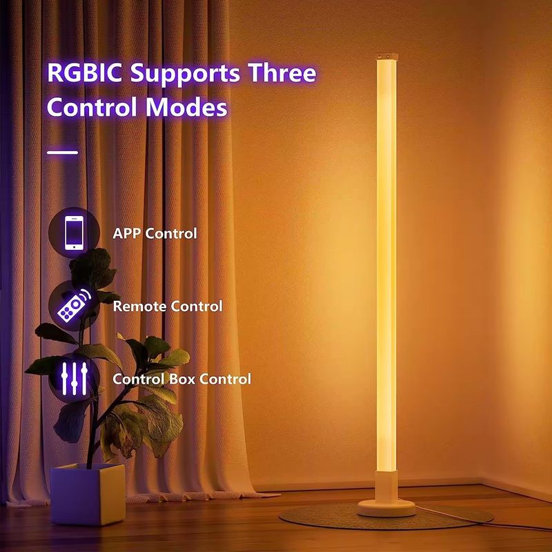 RGBIC Bluetooth Tuya WiFi Smart App Lampada da angolo a LED per soggiorno 35*35*1500mm