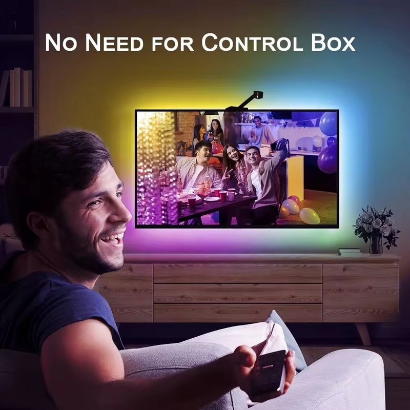 55-65 pollici Alexa Google Home Ambient Smart App Wifi Immersione TV LED retroilluminazione 3.8m 12.5ft ROLL con fotocamera