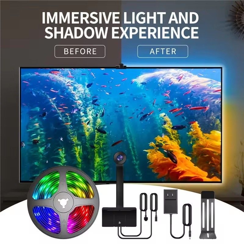 Tipo di LED Smd5050 Led Chip Atmosphere 16,4ft LED Strip Sincronizzazione su schermo Musica per Google TV