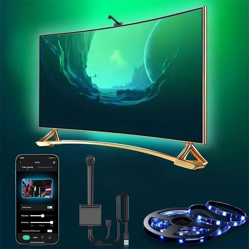 Tipo di LED Smd5050 Led Chip Atmosphere 16,4ft LED Strip Sincronizzazione su schermo Musica per Google TV