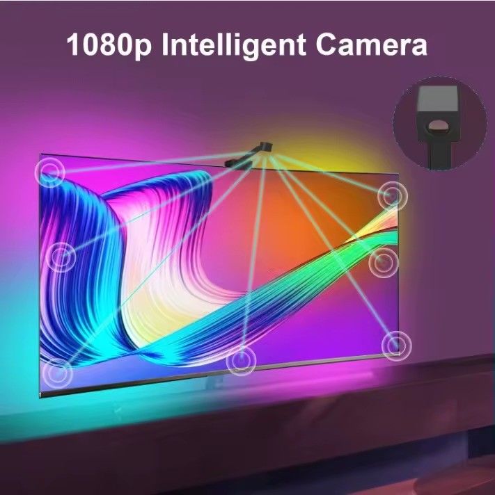 RGB Decor Bar LED Smart TV Backlight Strip Lampade con fotocamera IP20 3.8m 12V per TV